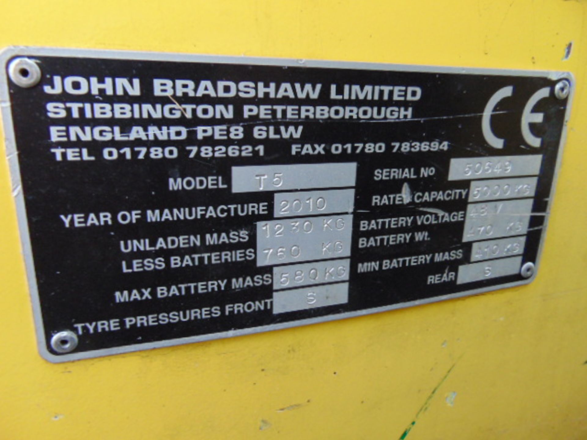 2010 Bradshaw T5 Electric Tow Tractor c/w Battery Charger - Image 13 of 13