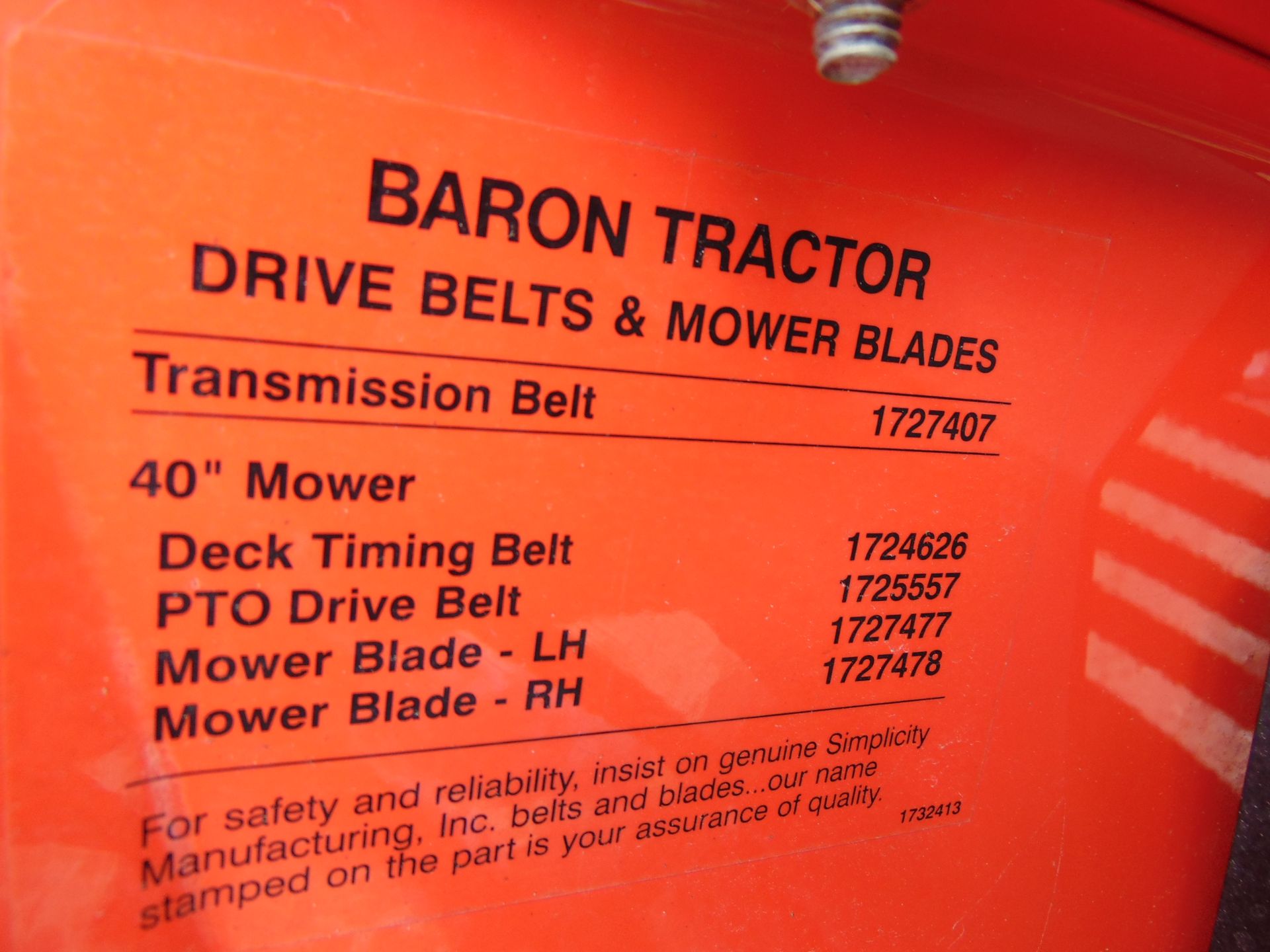 Simplicity Baron Ride On Mower / Garden Tractor - Image 14 of 14