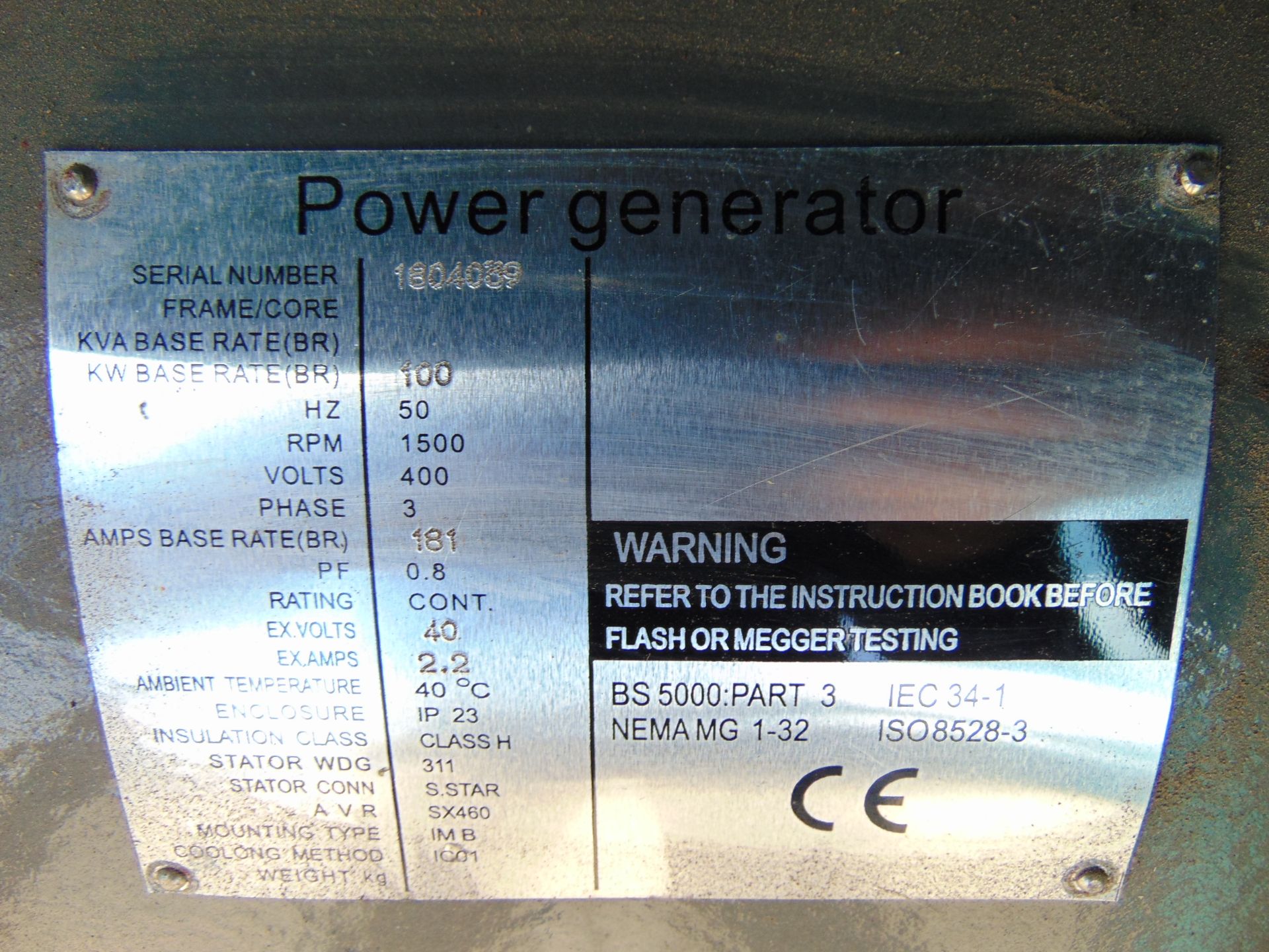 UNISSUED WITH TEST HOURS ONLY 100 KVA 3 Phase Diesel Generator Set - Image 12 of 20