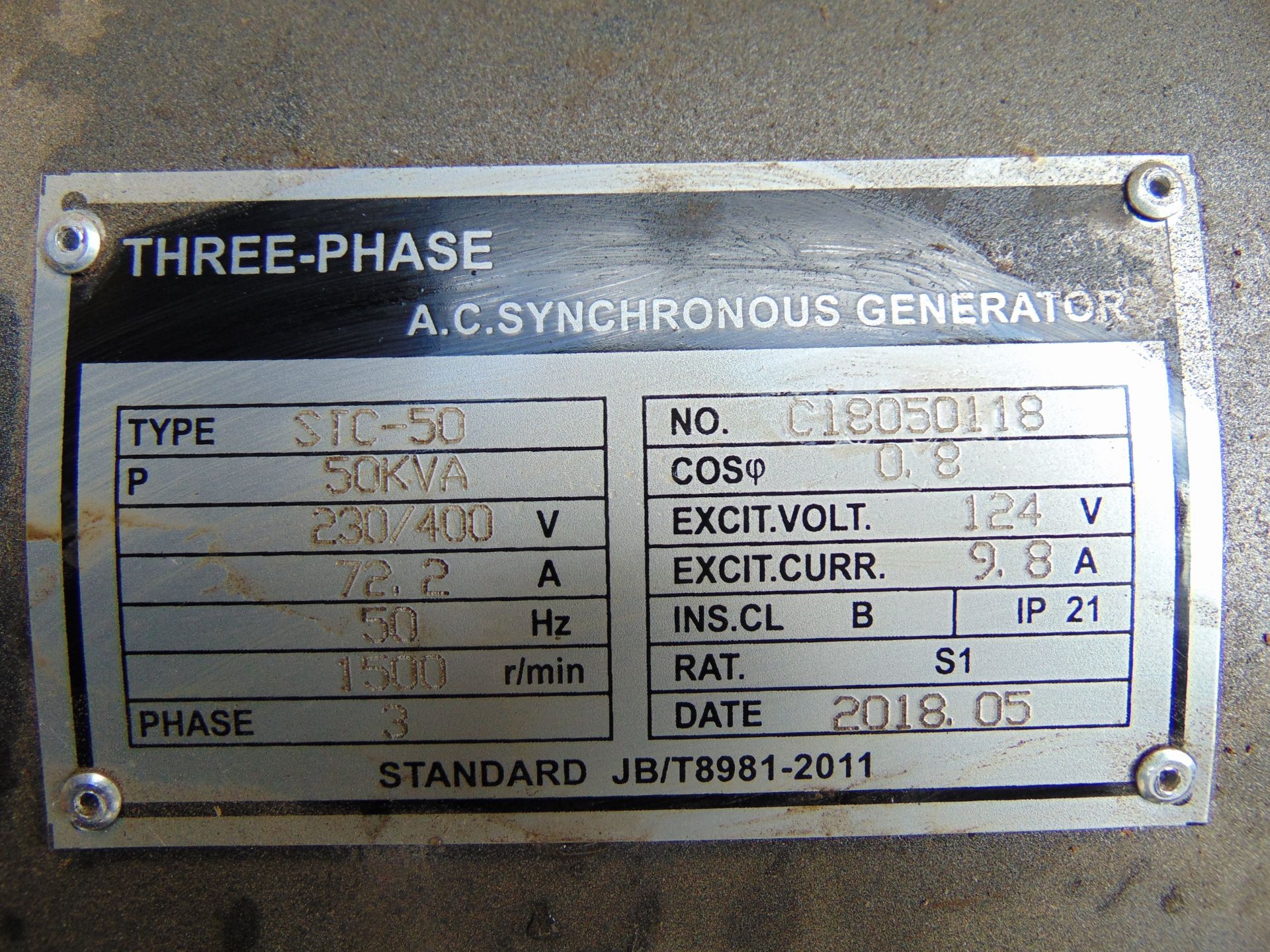 UNISSUED WITH TEST HOURS ONLY 50 KVA 3 Phase Diesel Generator Set - Image 11 of 18