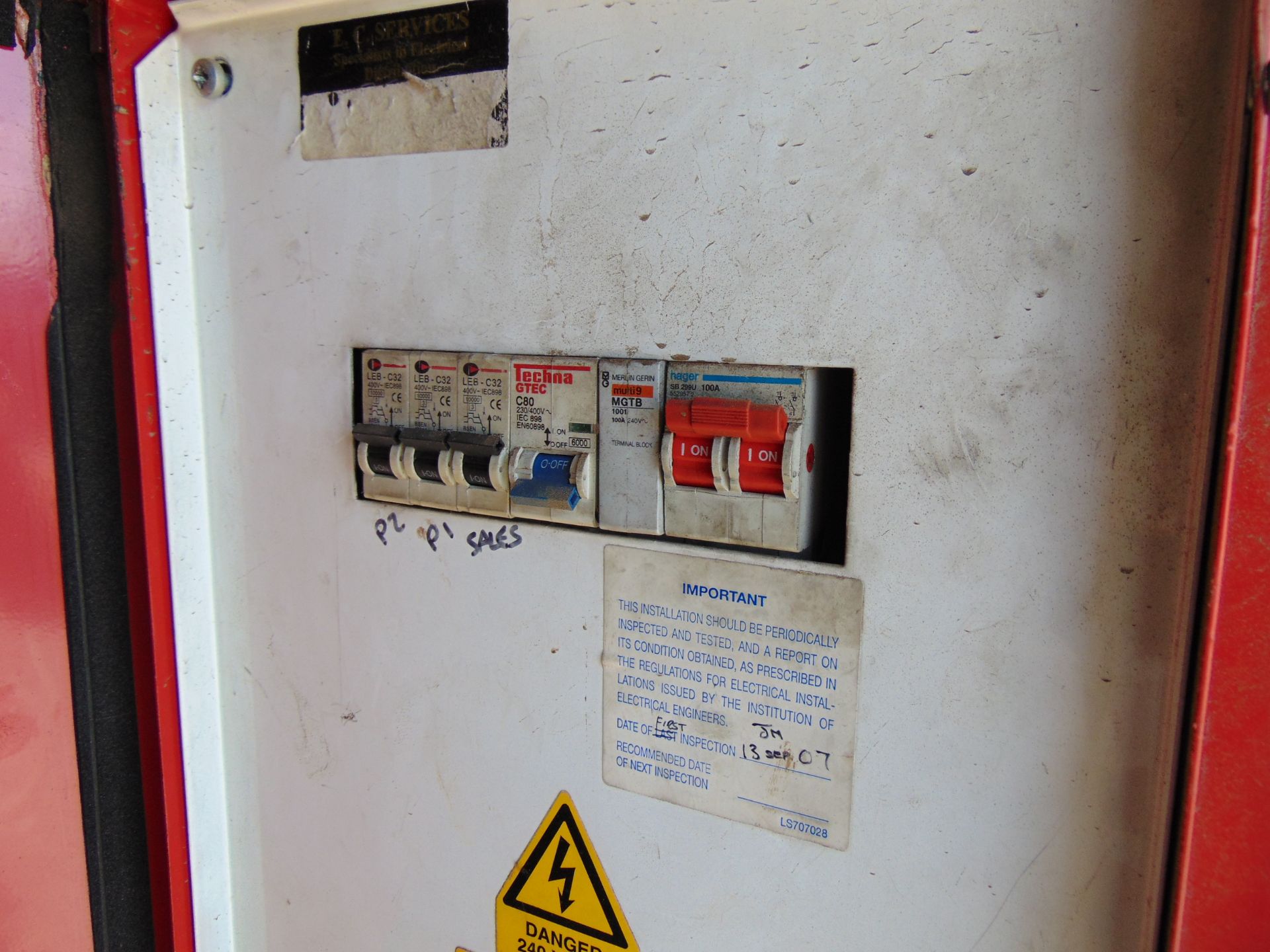 20KVA 230V 50Hz Single Phase Containerised Perkins Diesel Generator - Image 7 of 16