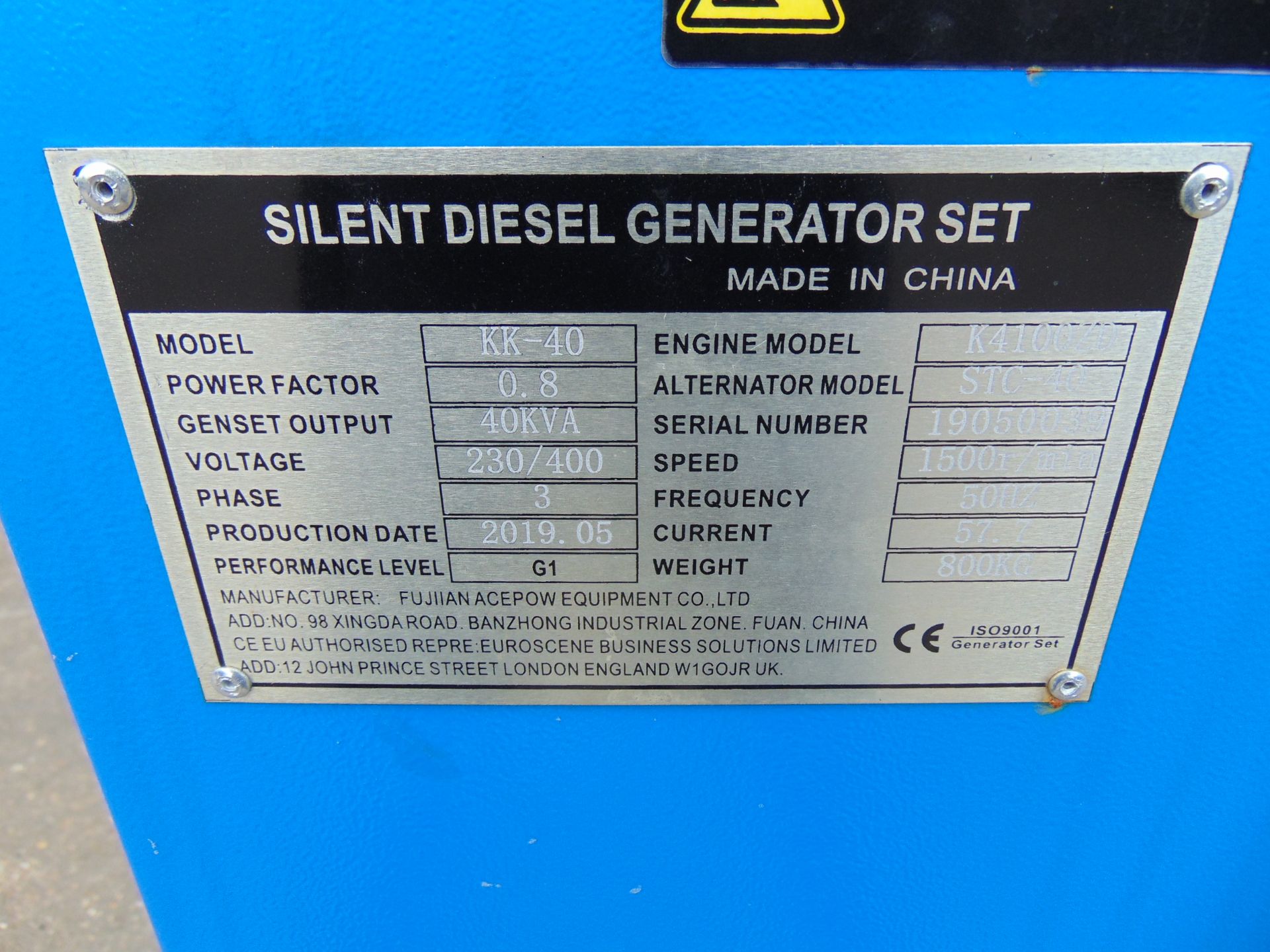 UNISSUED 40 KVA 3 Phase Silent Diesel Generator Set - Image 18 of 18