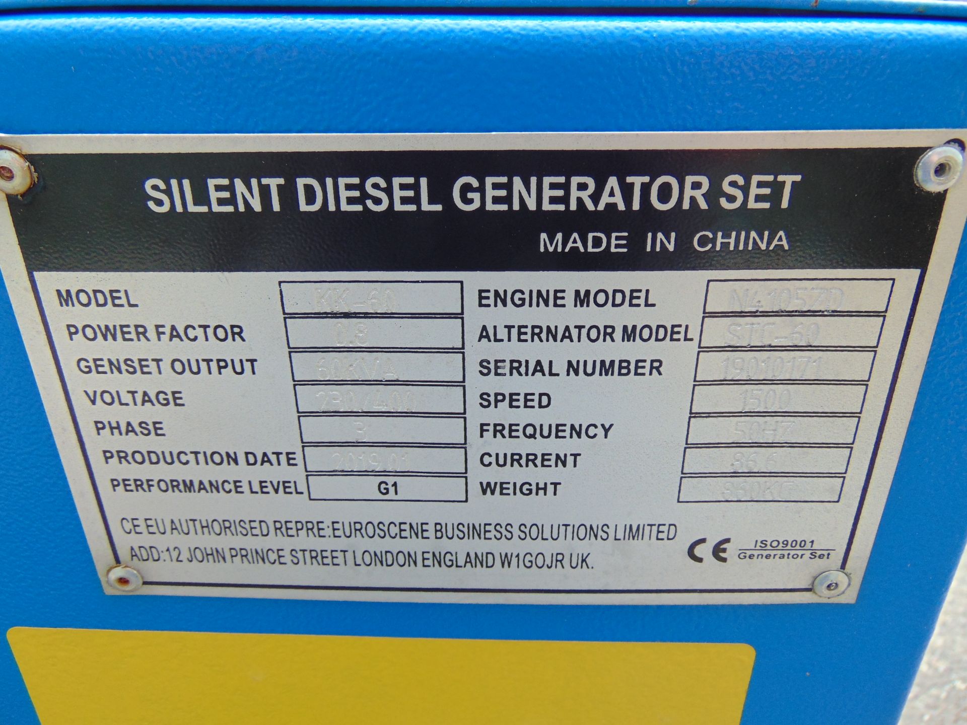 UNISSUED 60 KVA 3 Phase Silent Diesel Generator Set - Image 16 of 16