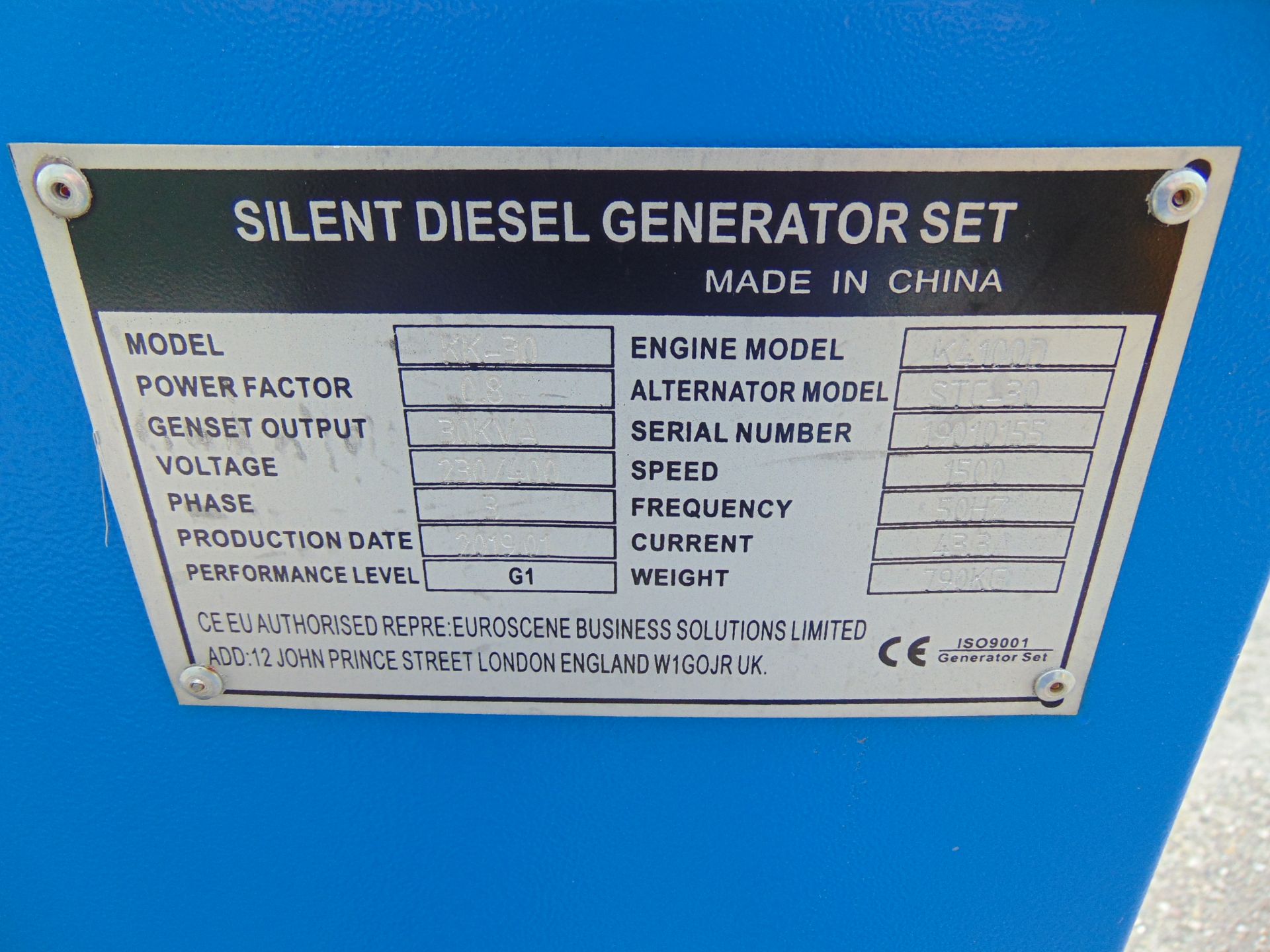 UNISSUED 30 KVA 3 Phase Silent Diesel Generator Set - Image 16 of 16