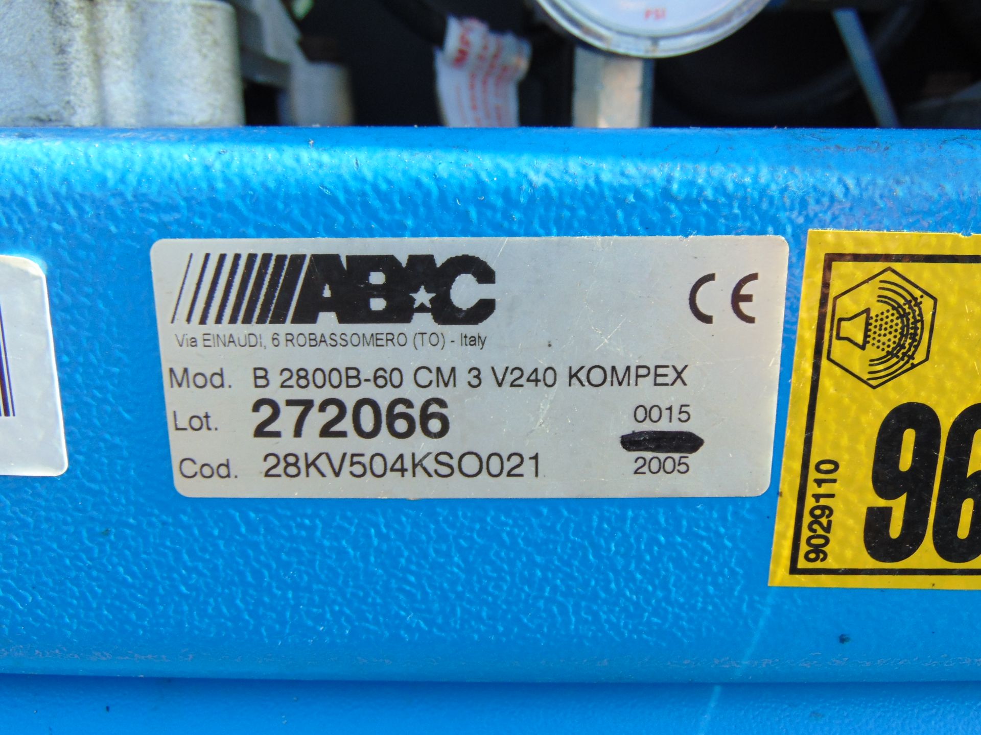 ABAC B 2800B-60 cm 3 V240 Kompex Mobile Air Compressor - Image 10 of 10