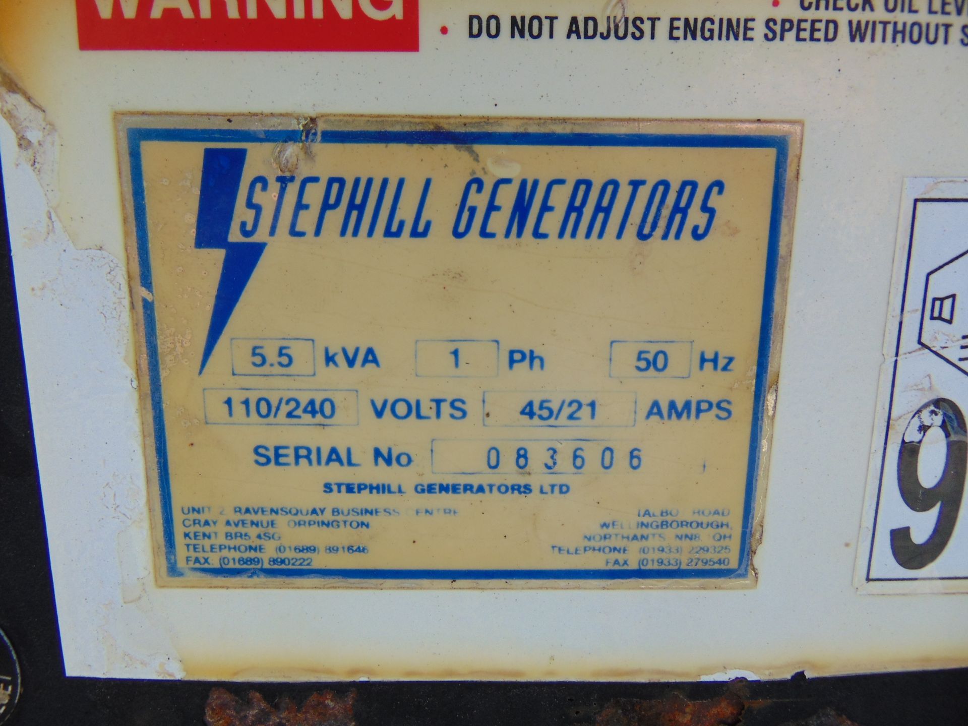 Stephill 5.5 KVA Diesel Generator Set - Image 9 of 9