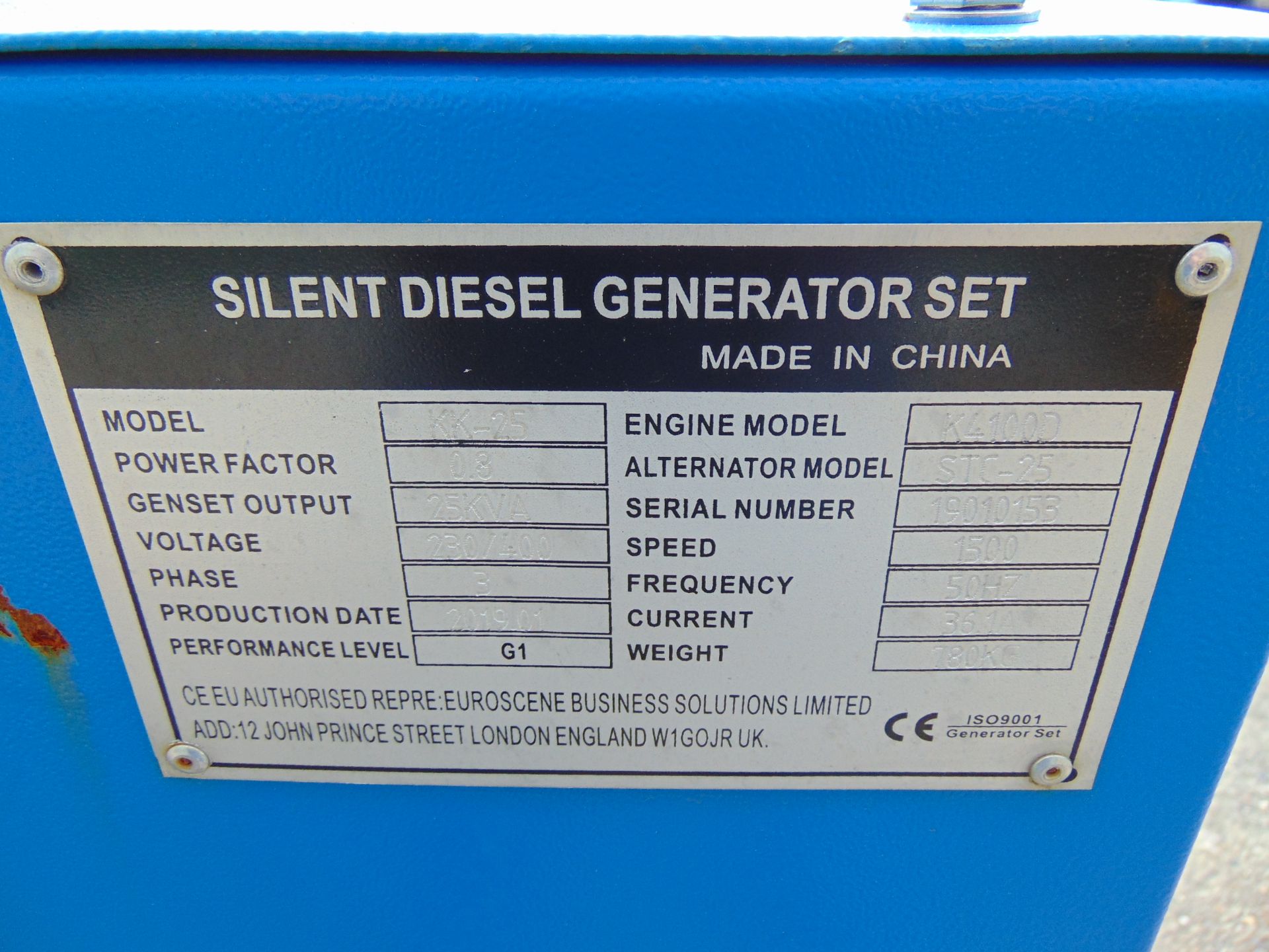 UNISSUED 25 KVA 3 Phase Silent Diesel Generator Set - Image 17 of 17