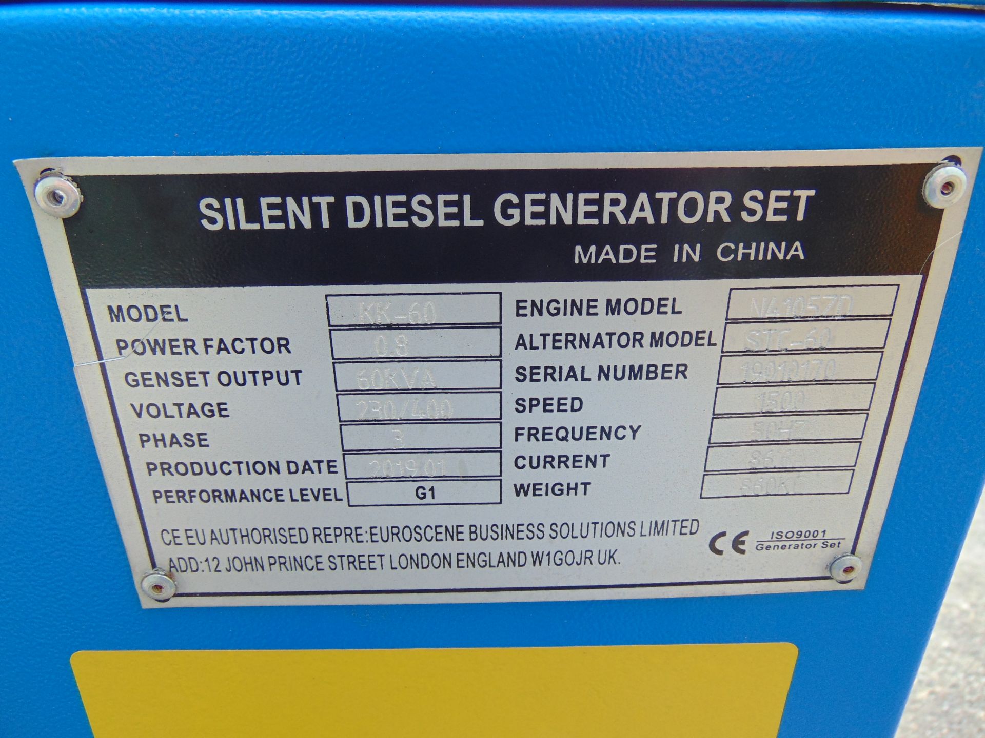 UNISSUED 60 KVA 3 Phase Silent Diesel Generator Set - Image 16 of 16