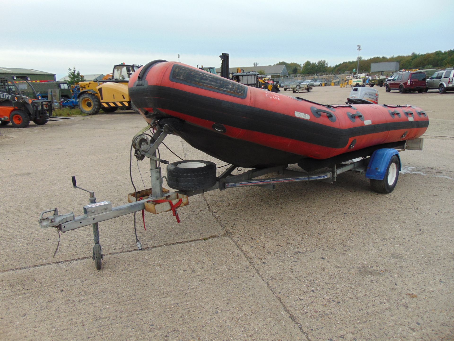 Eurocraft 440 Inflatable Rib C/W Mariner Outboard Motor and Transportation Trailer - Image 6 of 26