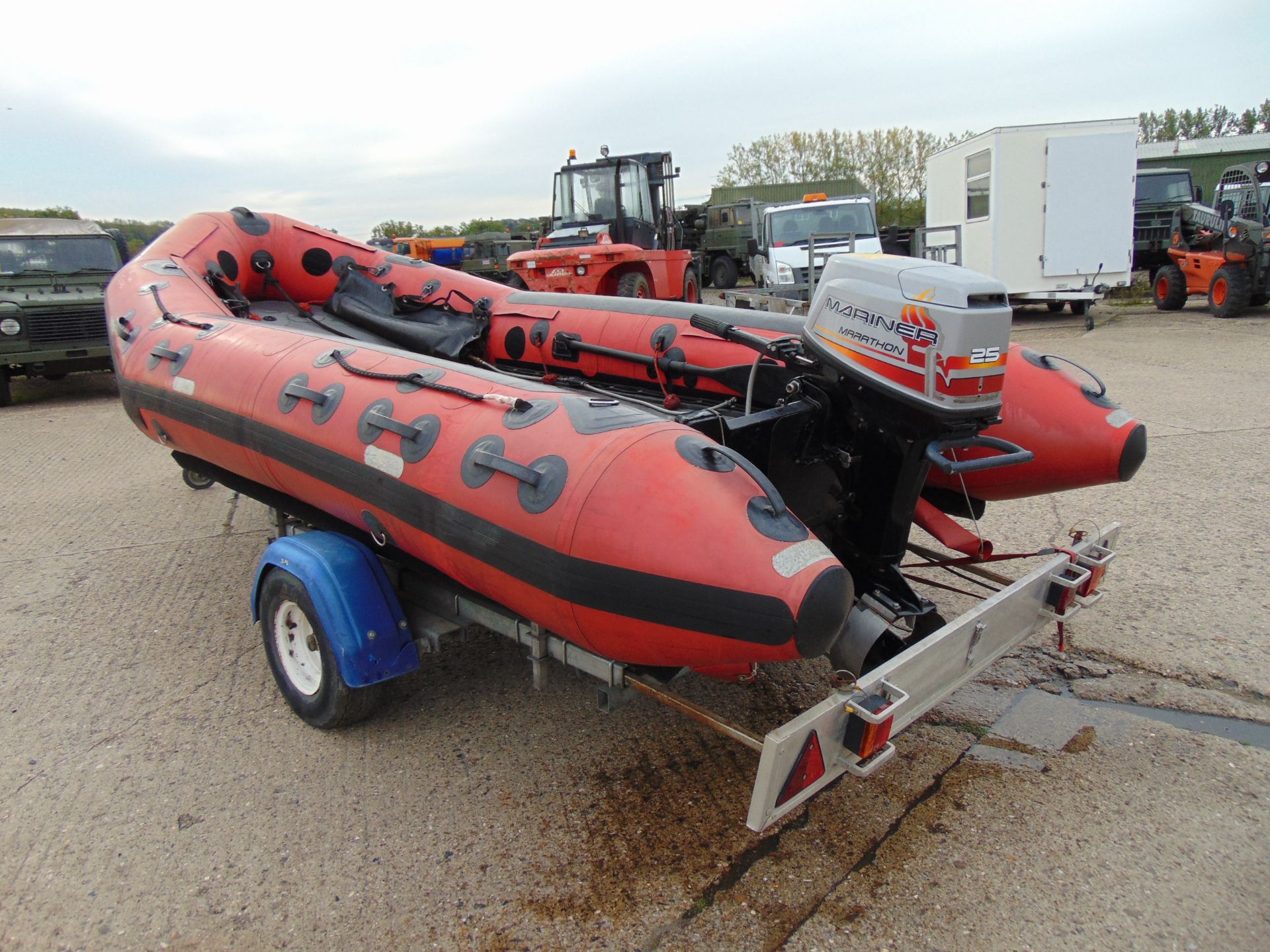 Eurocraft 440 Inflatable Rib C/W Mariner Outboard Motor and Transportation Trailer - Image 3 of 26