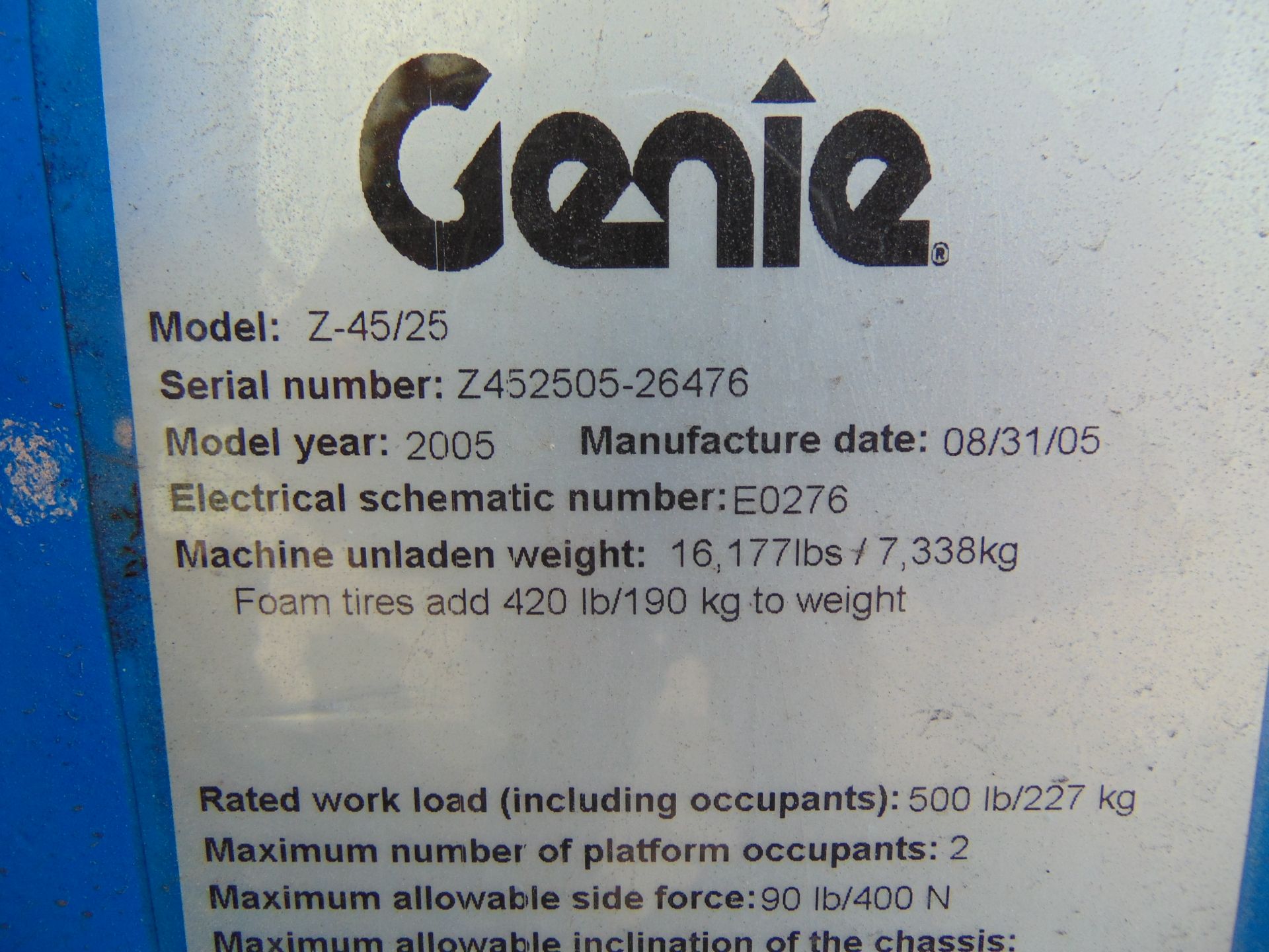 2005 Genie Z45-25J Diesel Articulated Boom Lift ONLY 775 HOURS - Image 23 of 24