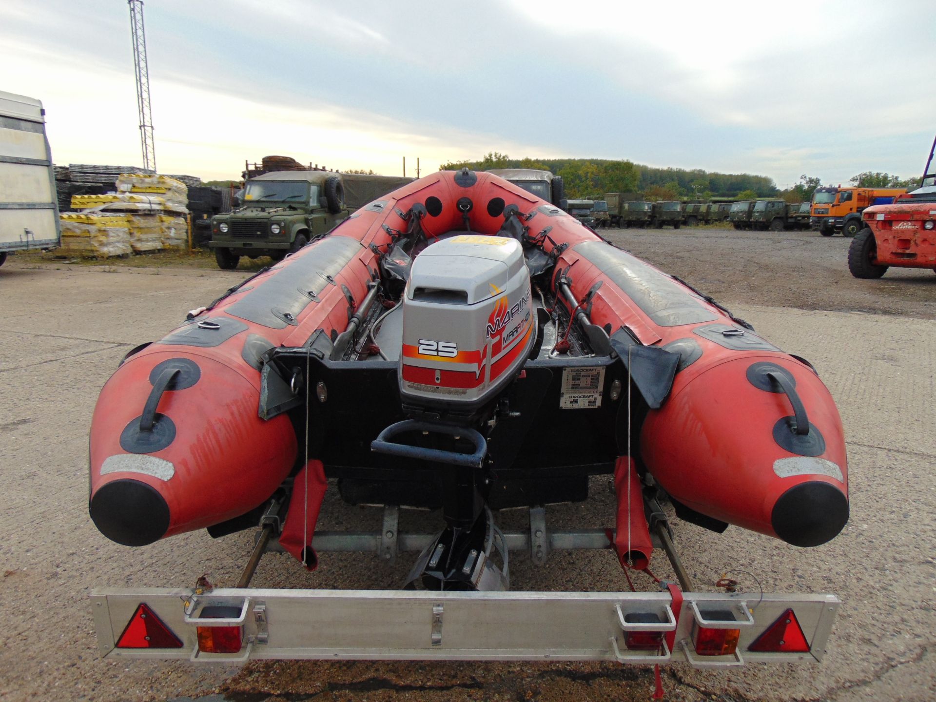 Eurocraft 440 Inflatable Rib C/W Mariner Outboard Motor and Transportation Trailer - Image 2 of 26