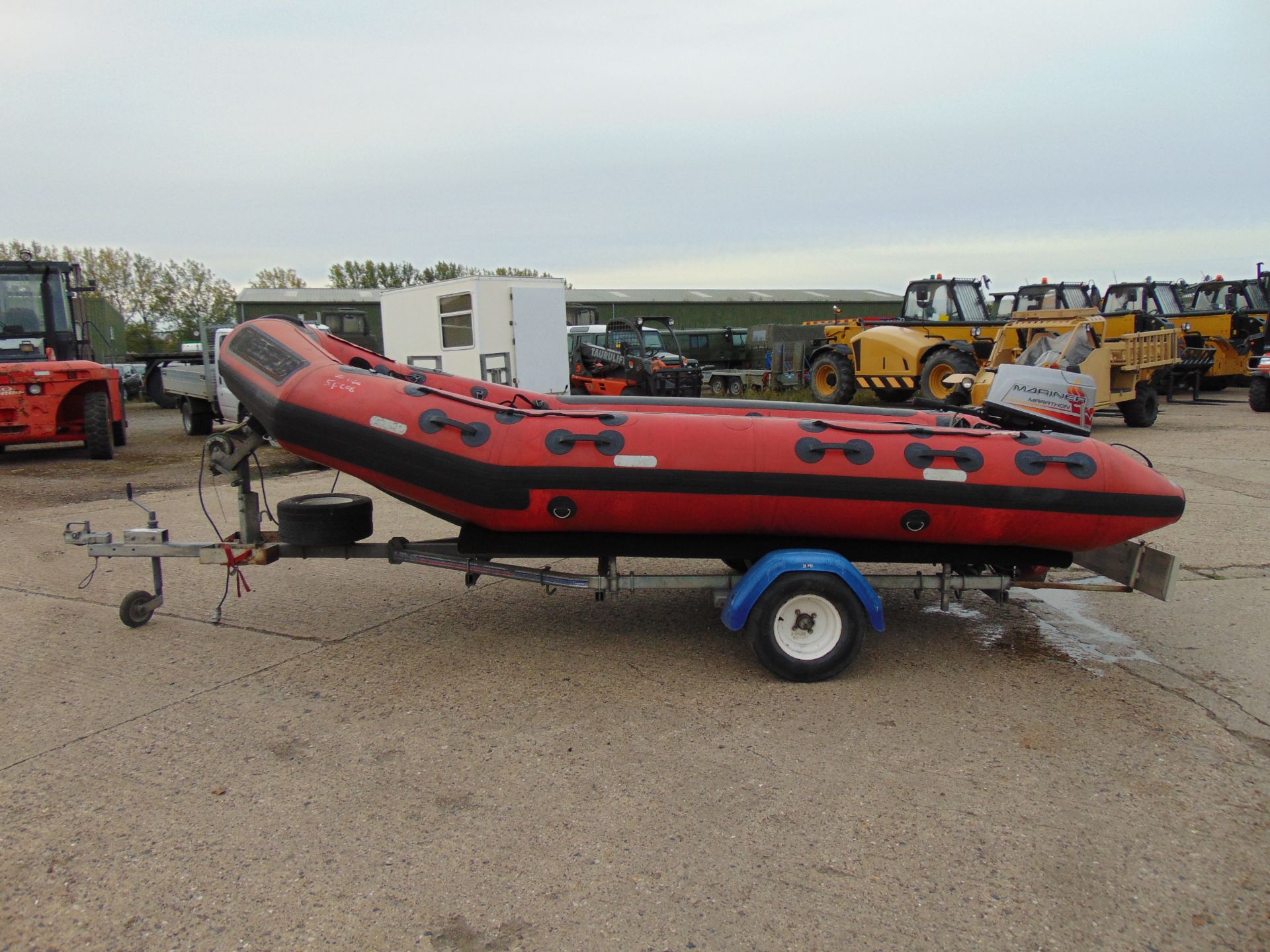Eurocraft 440 Inflatable Rib C/W Mariner Outboard Motor and Transportation Trailer - Image 7 of 26