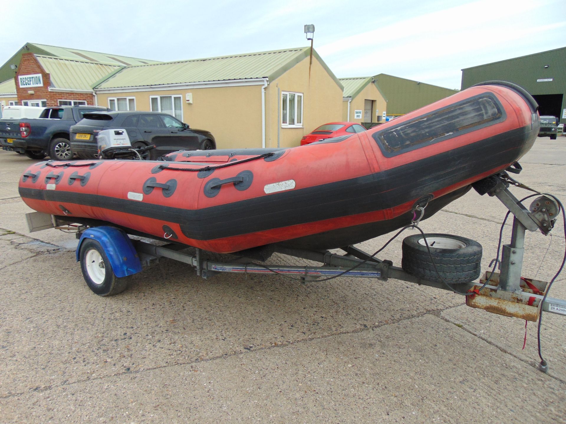 Eurocraft 440 Inflatable Rib C/W Mariner Outboard Motor and Transportation Trailer - Image 9 of 26