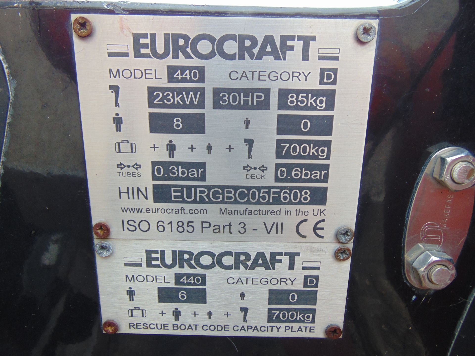 Eurocraft 440 Inflatable Rib C/W Mariner Outboard Motor and Transportation Trailer - Image 17 of 26