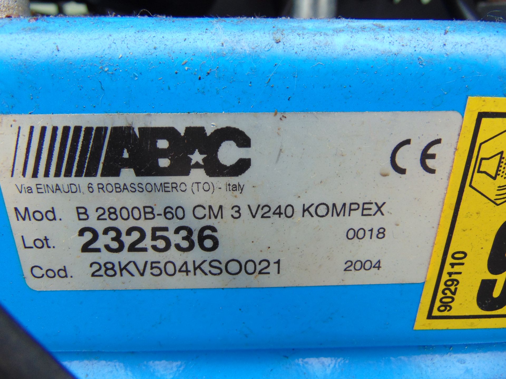 ABAC B 2800B-60 cm 3 V240 Kompex Mobile Air Compressor - Image 7 of 7