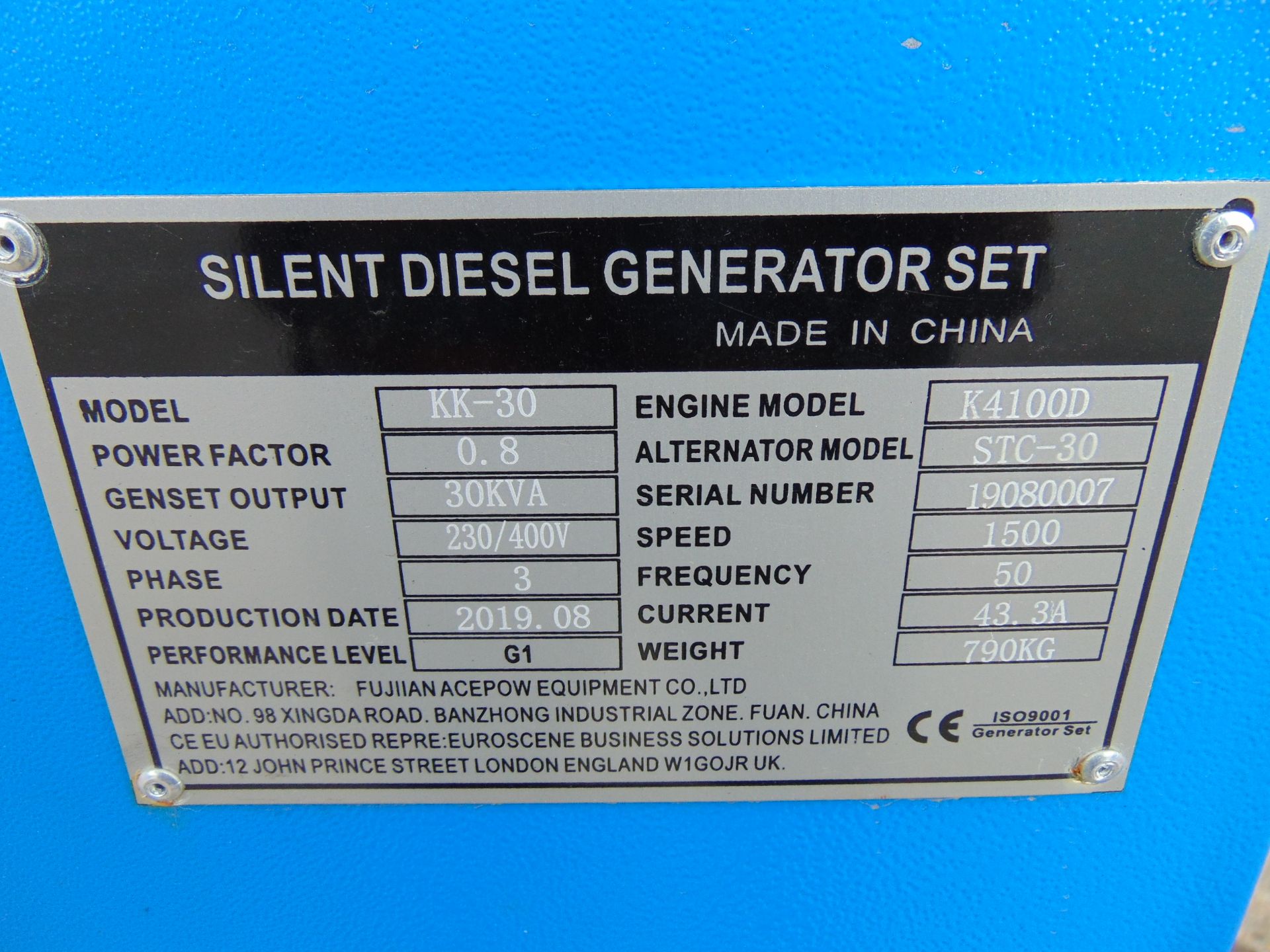 UNISSUED 25 KVA 3 Phase Silent Diesel Generator Set - Image 16 of 16