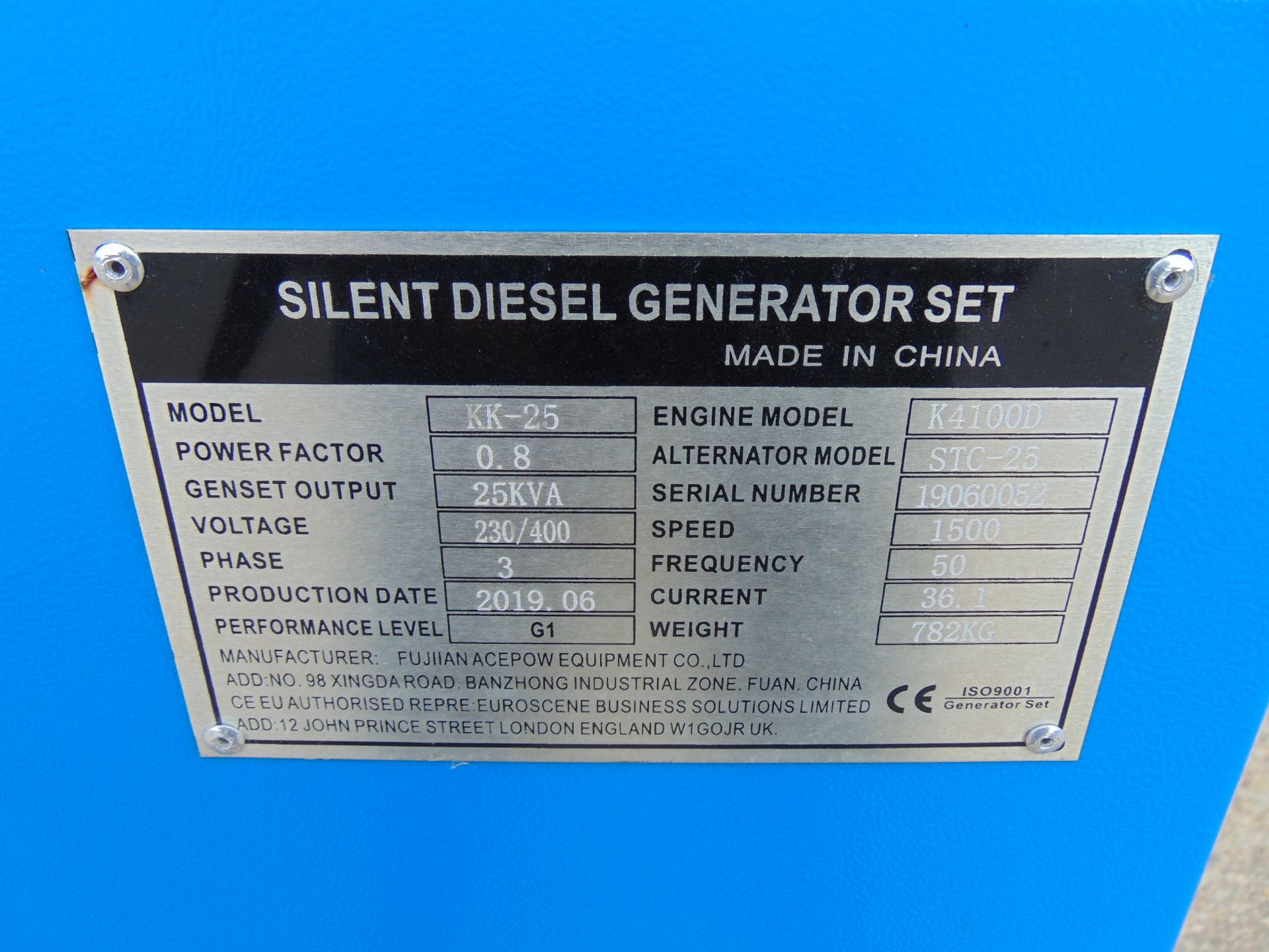 UNISSUED 25 KVA 3 Phase Silent Diesel Generator Set - Bild 15 aus 15