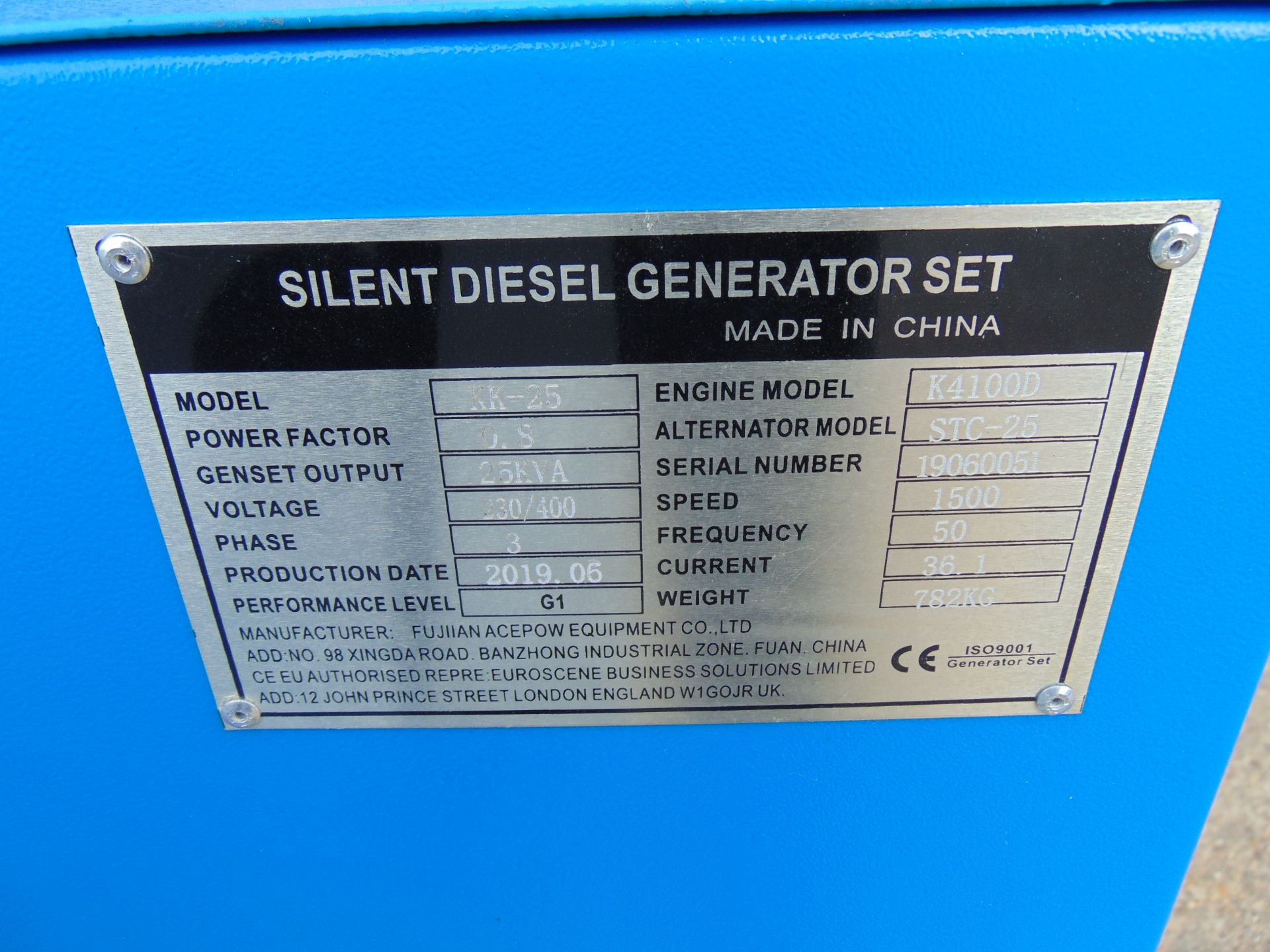UNISSUED 25 KVA 3 Phase Silent Diesel Generator Set - Image 15 of 15