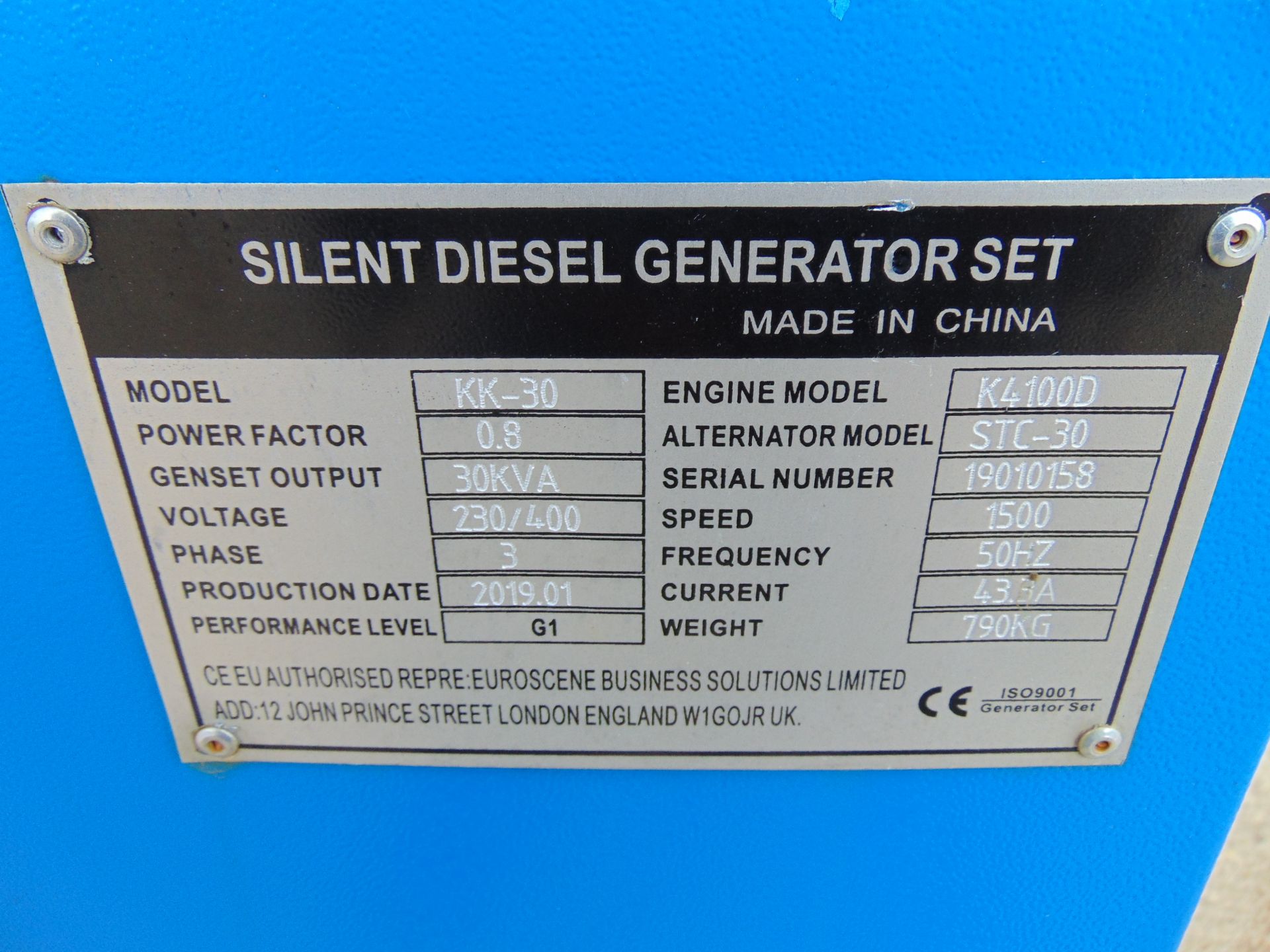 UNISSUED 30 KVA 3 Phase Silent Diesel Generator Set - Image 14 of 14