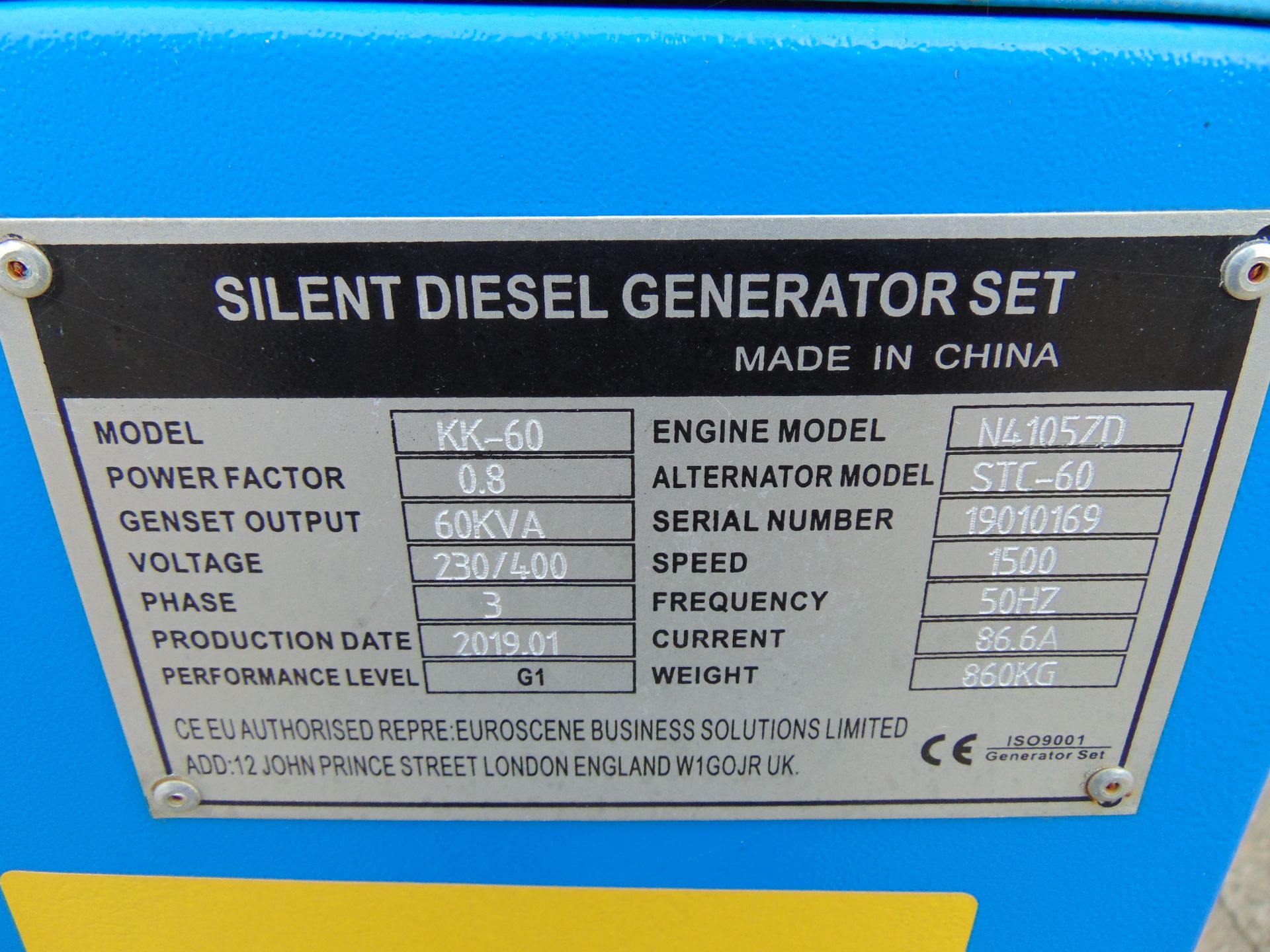 UNISSUED 60 KVA 3 Phase Silent Diesel Generator Set - Image 12 of 12