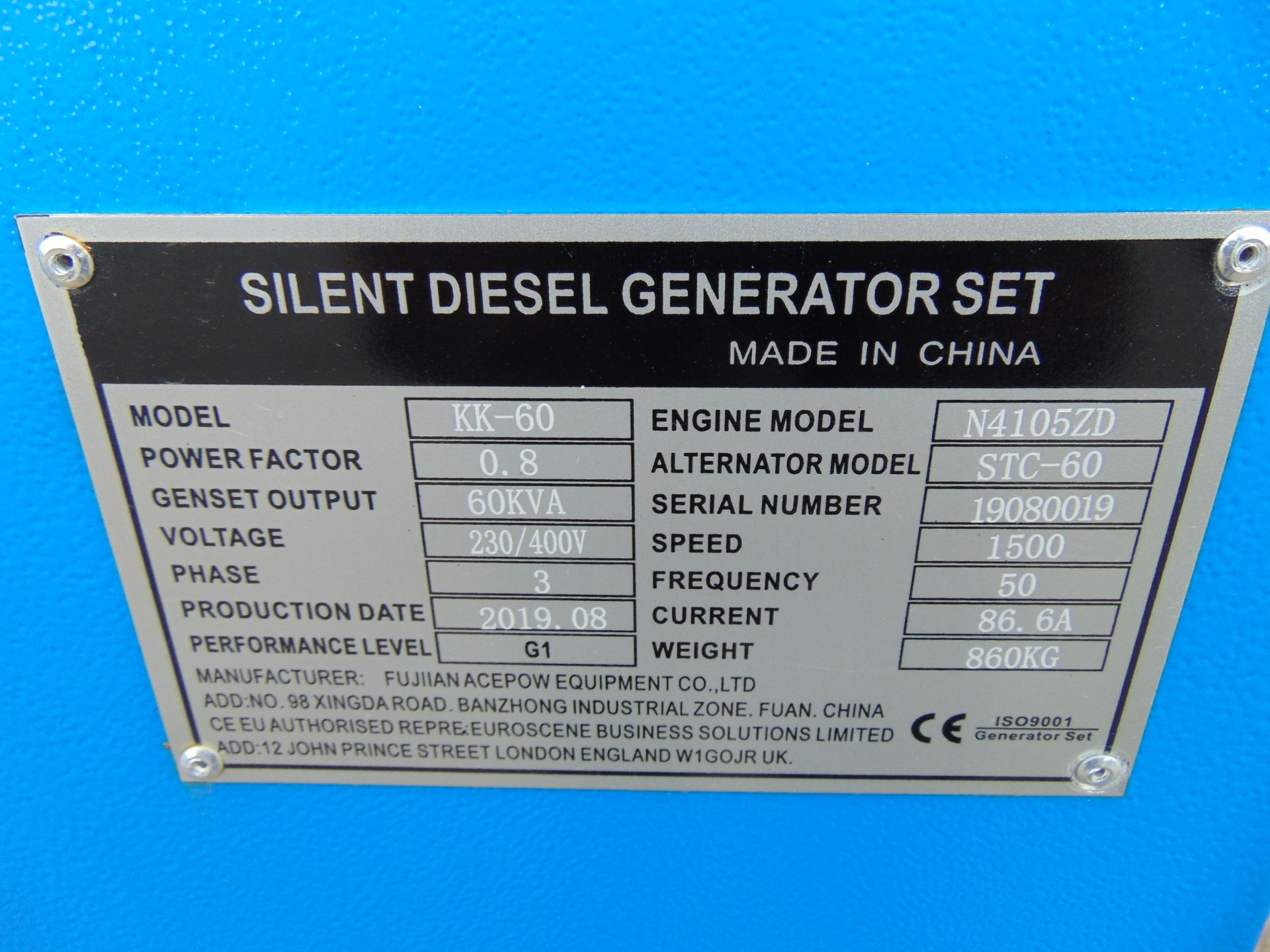 UNISSUED 60 KVA 3 Phase Silent Diesel Generator Set - Bild 15 aus 15