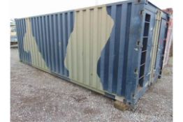 20ft ISO Shipping Container complete with fitted internal roller racking storage system & electrics