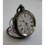 An Edwardian silver-cased key-wind pocket watch with Roman numerals, Swiss mechanism, subsidiary
