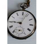 A Victorian silver open-faced key-wind pocket watch by John Forrest of London with Roman numerals,