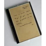 CHURCHILL WINSTON (1874-1965) British Prime Minister 1940-45, 1951-55, facsimile letter