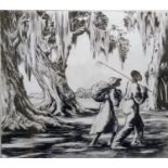 Alfred Heber Hutty (American/South Carolina, 1877-1954),GOING HOME, drypoint etching, pencil-
