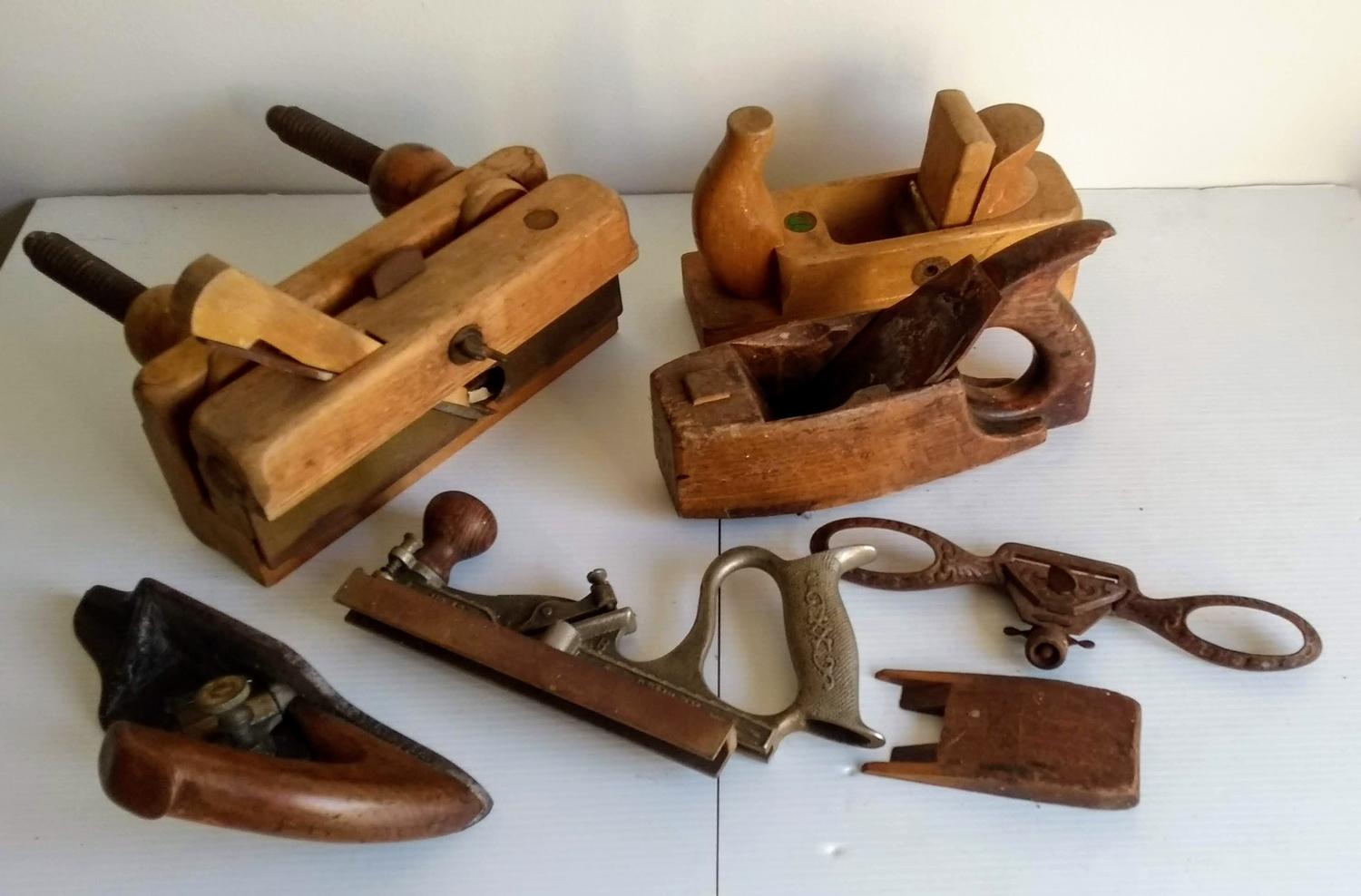 A vintage Schutz Marke wood plane, 60 cm, other Schutz models, spoke planes and other wood shaving - Bild 3 aus 3