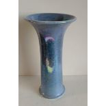 An Art Deco Ruskin blue lustre vase with flared rim, stamped RUSKIN 1920 ENGLAND to underside, 29.