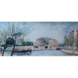 Jeremy King, PONT ST. LOUIS, PARIS, oil on paper mounted on board, signed and dated 96, 25cm x