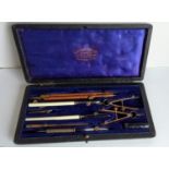 A cased set of drawing instruments by Thornton, Manchester