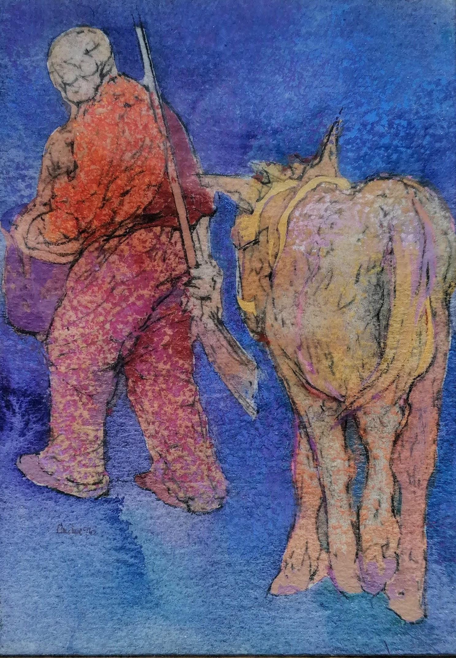 Anda Paterson RSW, RGI (b.1935 Scottish), THE YOUNG DONKEY OF ODELEITE, mixed media, glazed, framed,