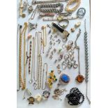 A selection of costume jewellery, etc