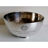 A George VI silver bowl or trophy cup on a raised base, inscribed, 9.5 x 17.5 cm by H Phillips,