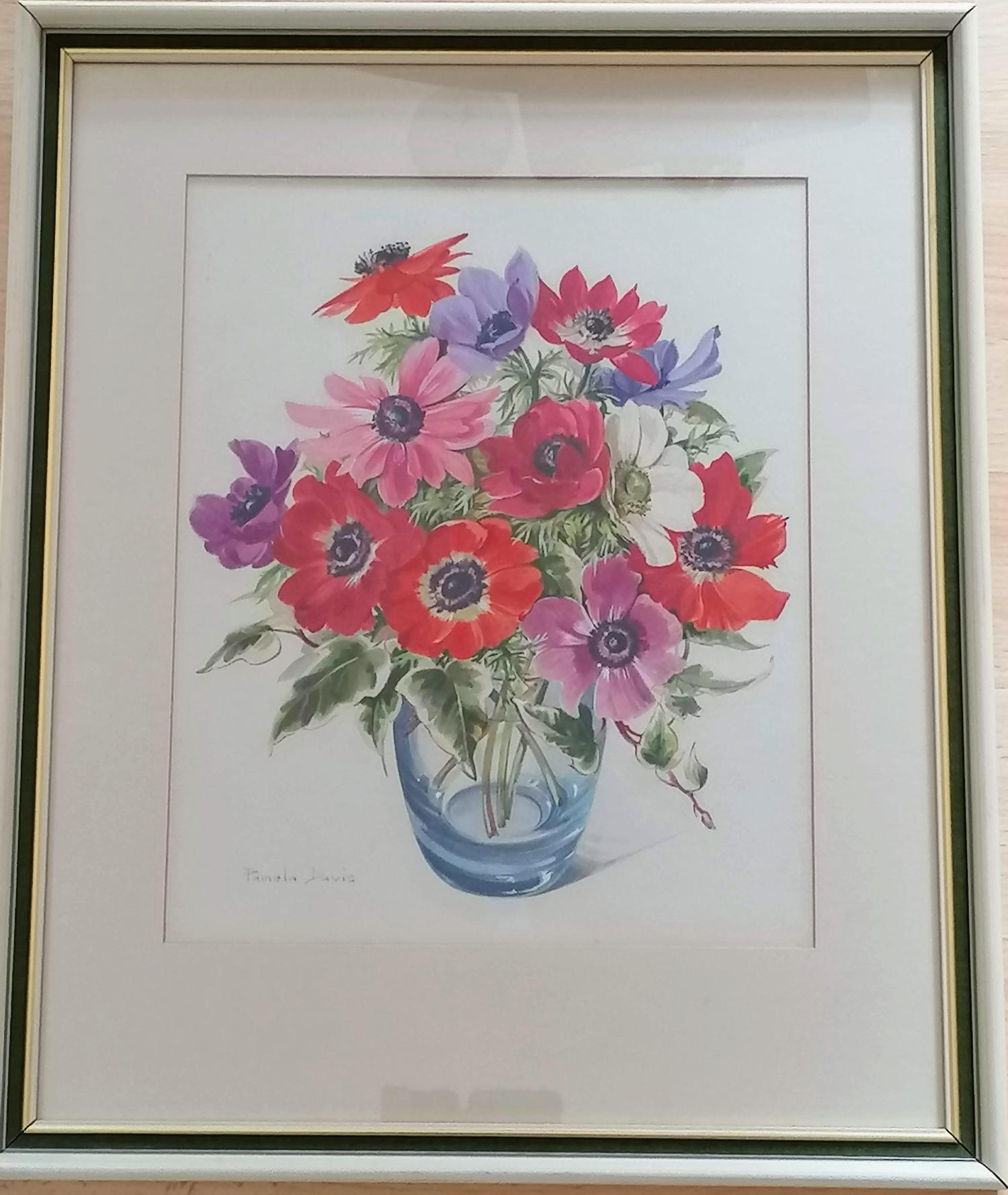 Pamela Davies, STILL LIFE OF FLOWERS, watercolour, framed and mounted, signed, 32 x 26 cm - Image 2 of 3