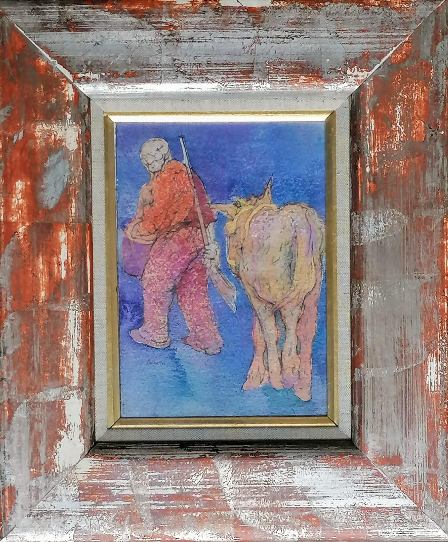 Anda Paterson RSW, RGI (b.1935 Scottish), THE YOUNG DONKEY OF ODELEITE, mixed media, glazed, framed, - Image 2 of 4