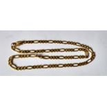 A 9ct yellow gold necklace, 46 cm, hallmarked, 13.74g