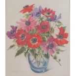 Pamela Davies, STILL LIFE OF FLOWERS, watercolour, framed and mounted, signed, 32 x 26 cm