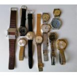 An assortment of vintage gents watches to include two Rotary manuals, Sekondas, etc