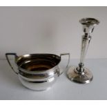 A Victorian silver two-handled oval sugar bowl with etched decoration by Elkington & Co.,