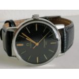 A 1960s Omega Seamaster 600 wristwatch stainless steel with Omega leather strap, diameter 33mm,