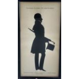 A full-length cut silhouette by August Edouart, silhouettist to the French Royal Family, showing