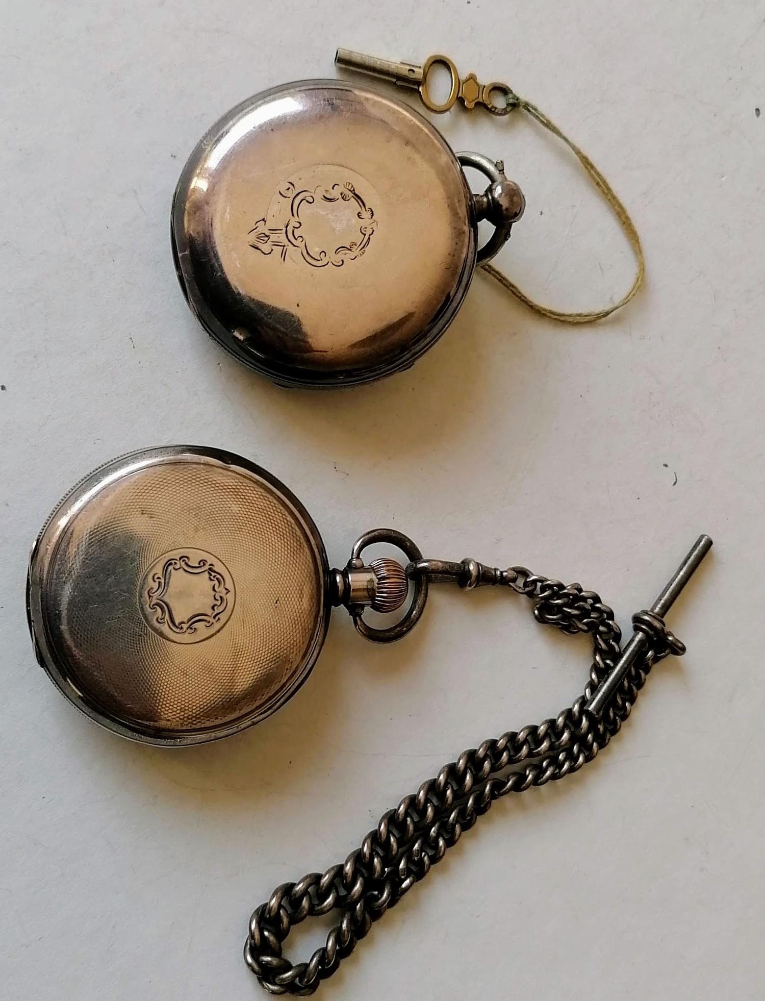 A Victorian silver-cased key-wind pocket watch by John Bennett, Cheapside with Roman numerals, - Image 2 of 2