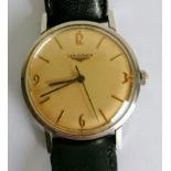 A 1960's Longines gent's stainless steel-cased mechanical watch, signed dial 33mm, in good working