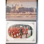 A large assortment of 600+ postcards, all in albums, mainly mid-20th century of British town,