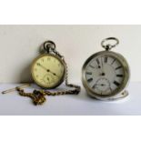 A late 19th century 935 silver-cased stem-wind pocket watch with subsidiary seconds hand, Roman